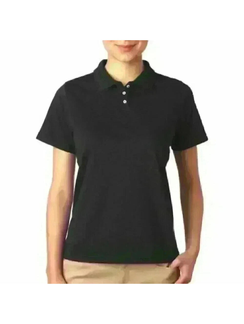 Black Polo Shirt Womens Small Outer Banks Short Sleeve Golf Shirt Cool DRI NEW